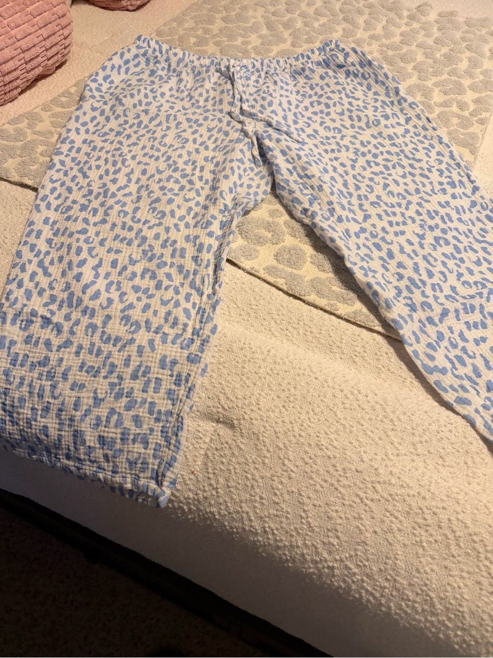 Women's Blue Leopard Print Pajama Pants - Soft Sleepwear